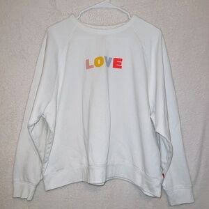Levi's 'Love' Crew Neck Pullover Terry Cotton Sweatshirt size XXL